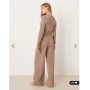 ASOS DESIGN ribbed cardigan in brown stripe