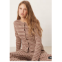 ASOS DESIGN ribbed cardigan in brown stripe