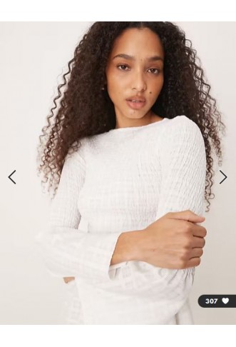 ASOS DESIGN shirred angel sleeve mini dress in white