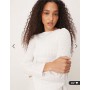 ASOS DESIGN shirred angel sleeve mini dress in white