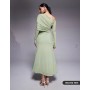 ASOS DESIGN long sleeve slouchy bardot mesh mix maxi dress in sage green