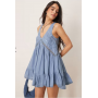 ASOS DESIGN hanky hem mini sundress with scoop neck in washed blue