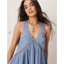 ASOS DESIGN hanky hem mini sundress with scoop neck in washed blue