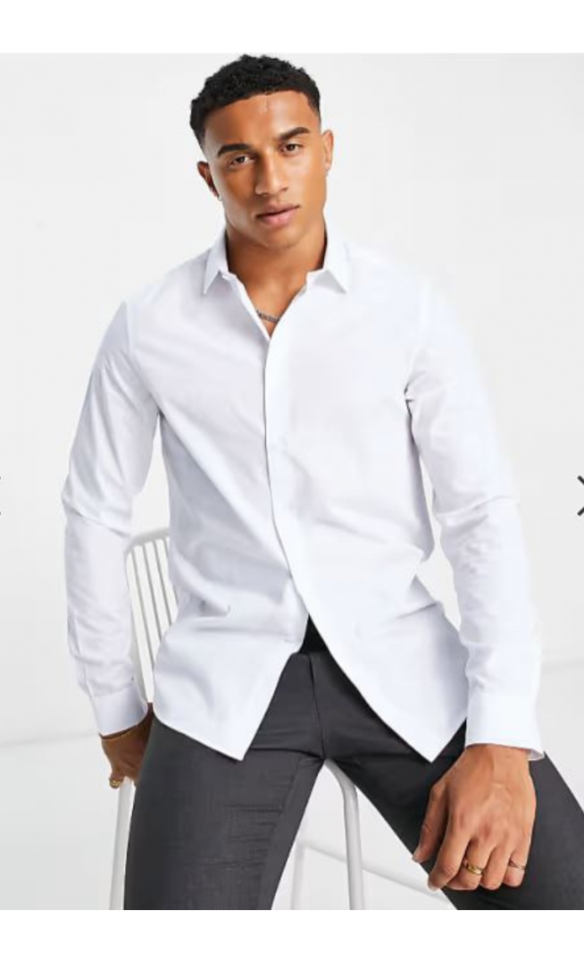ASOS DESIGN regular fit shirt in white