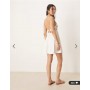 ASOS DESIGN crochet bust halter mini dress in cream