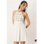 ASOS DESIGN crochet bust halter mini dress in cream