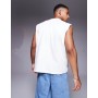ASOS DESIGN premium interlock regular fit tank in white