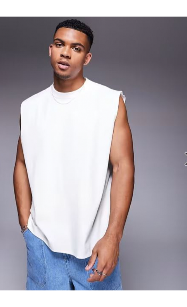 ASOS DESIGN premium interlock regular fit tank in white