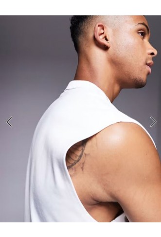 ASOS DESIGN premium interlock regular fit tank in white