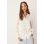 Mango satin shirt in cream