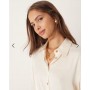 Mango satin shirt in cream