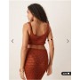 ASOS DESIGN knitted beach crop top in rust