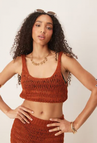 ASOS DESIGN knitted beach...