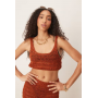 ASOS DESIGN knitted beach crop top in rust