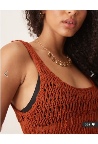 ASOS DESIGN knitted beach crop top in rust