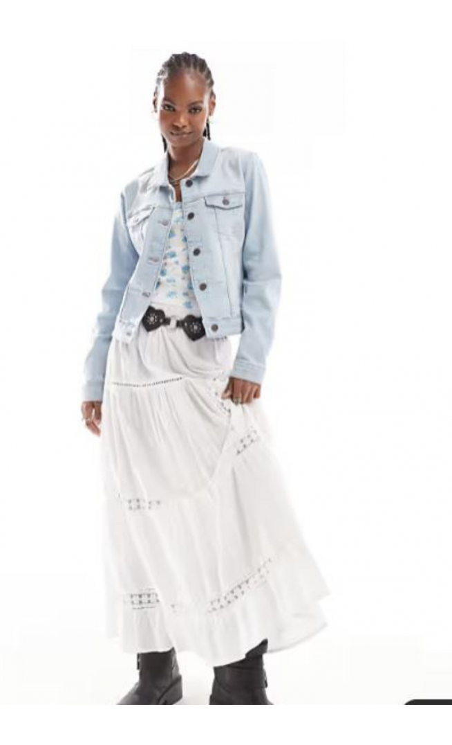 Noisy May denim jacket in light wash blue