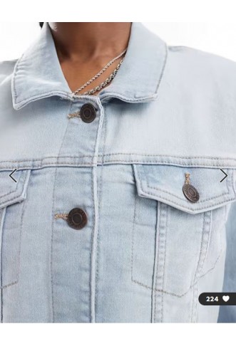 Noisy May denim jacket in light wash blue