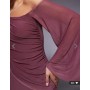 ASOS DESIGN off shoulder wide sleeve draped maxi dress in dusty rose