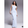 Aria Cove double layered slinky twist strap detail maxi dress in blue