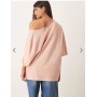 ASOS DESIGN slouchy off shoulder oversized tee in washed rose