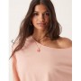 ASOS DESIGN slouchy off shoulder oversized tee in washed rose