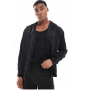 ASOS DESIGN deep revere satin shirt with heart embellishment in black
