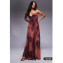 ASOS DESIGN printed mesh maxi dress with exposed seam detail in brown blurred floral print