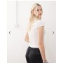 COLLUSION textured shirt top in white