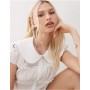 COLLUSION textured shirt top in white