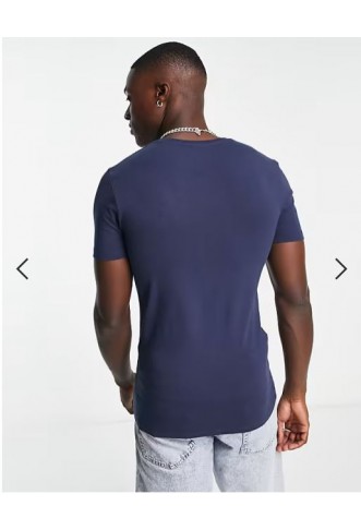 ASOS Design 2 pack muscle fit t-shirt in navy and cream