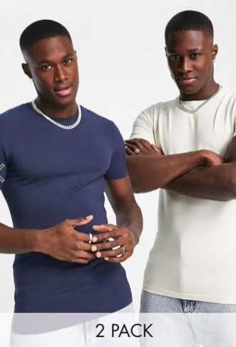 ASOS Design 2 pack muscle...