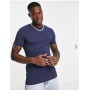 ASOS Design 2 pack muscle fit t-shirt in navy and cream