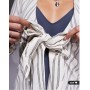 ASOS DESIGN tie front beach shirt dress in neutral stripe