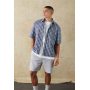 Weekday relaxed fit short sleeve shirt in navy check