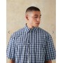 Weekday relaxed fit short sleeve shirt in navy check