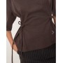 ASOS DESIGN oversized t shirt with tie detail in brown