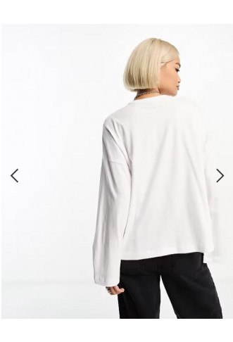 ONLY oversized long sleeve t-shirt in white