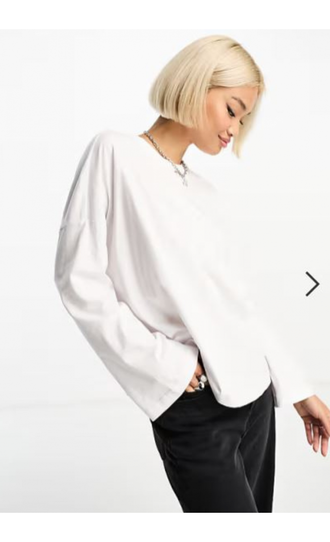 ONLY oversized long sleeve t-shirt in white