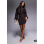 ASOS DESIGN plisse blouson sleeve and waist mini dress in chocolate