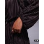 ASOS DESIGN plisse blouson sleeve and waist mini dress in chocolate