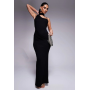 Women’s ASOS DESIGN asymmetric scoop neck maxi dress with draped scarf detail in black