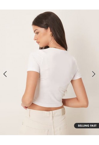 ASOS DESIGN fitted crop t-shirt in white