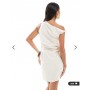 4th & Reckless linen blend drape off shoulder mini dress in cream