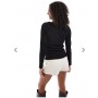 Vila 3D textured long sleeve top in black