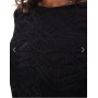 Vila 3D textured long sleeve top in black