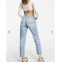 Stradivarius mom fit vintage jean in medium bleach blue