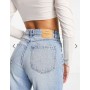 Stradivarius mom fit vintage jean in medium bleach blue