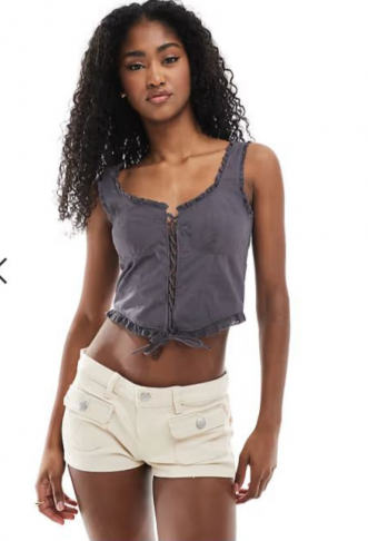 Monki frill edge corset top...