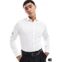 Jack & Jones Premium super slim fit stretch smart shirt in white