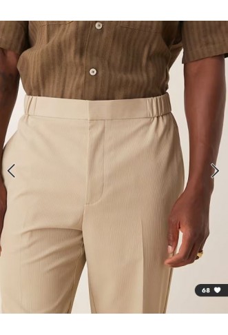 ASOS DESIGN smart co-ord tapered trousers in stone rib